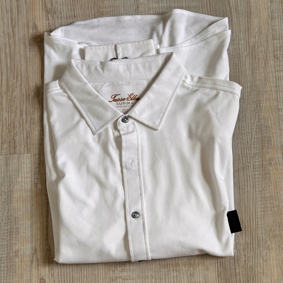 Tasso Elba Long Sleeve cotton polyester blend White long sleeve shirt XXL - Picture 1 of 7